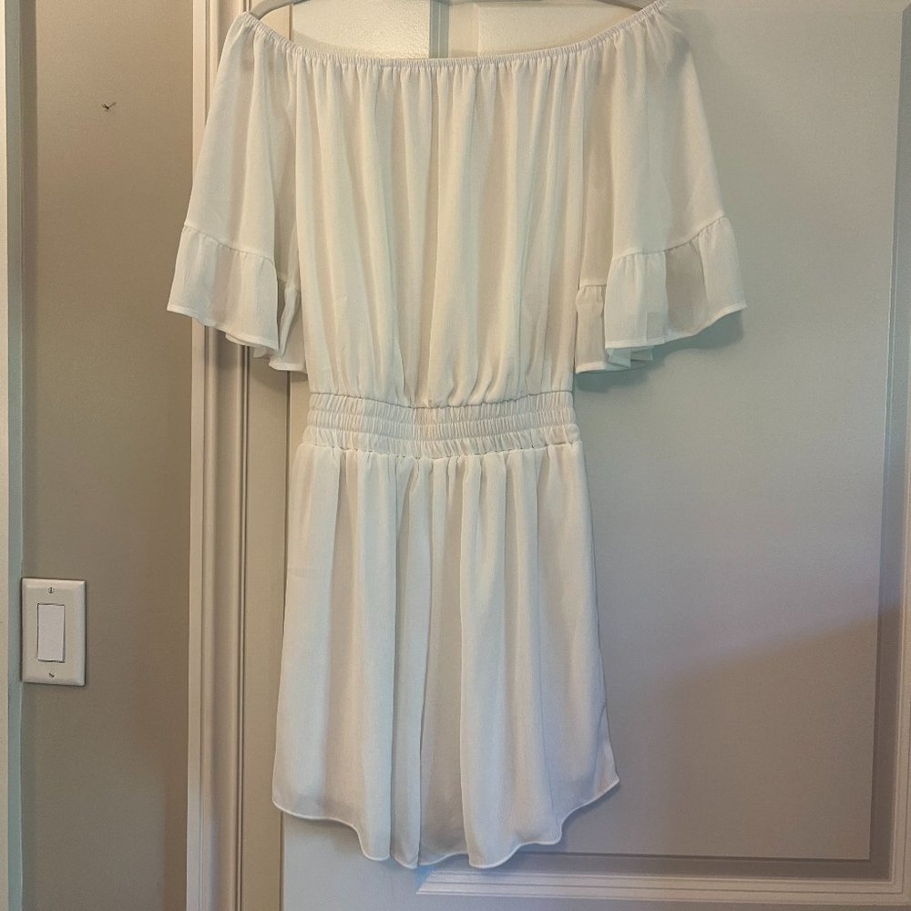 White Strapless Romper